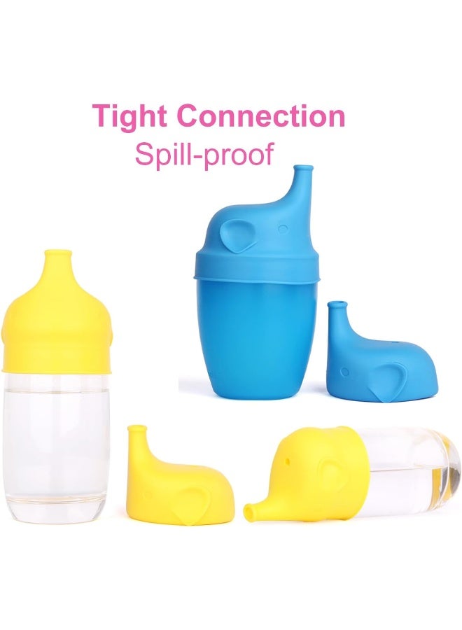 TOUGS Silicone Sippy Straw Cup Lids for Toddlers Babies (5 Pack) - Reusable, Spill-Proof - Stretches to Cover Tumblers, Yeti Rambler, Mason Jars, Cups and Mugs - Image 4